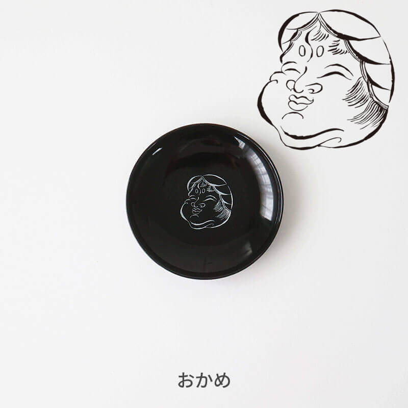 BARBAR×麺散 小皿 おかめ柄の写真